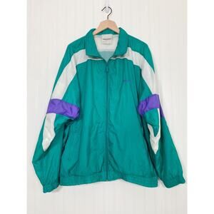 Vintage Adidas Womens Windbreaker Jacket Size Large Zip Up Lined 80s 90s Soccer